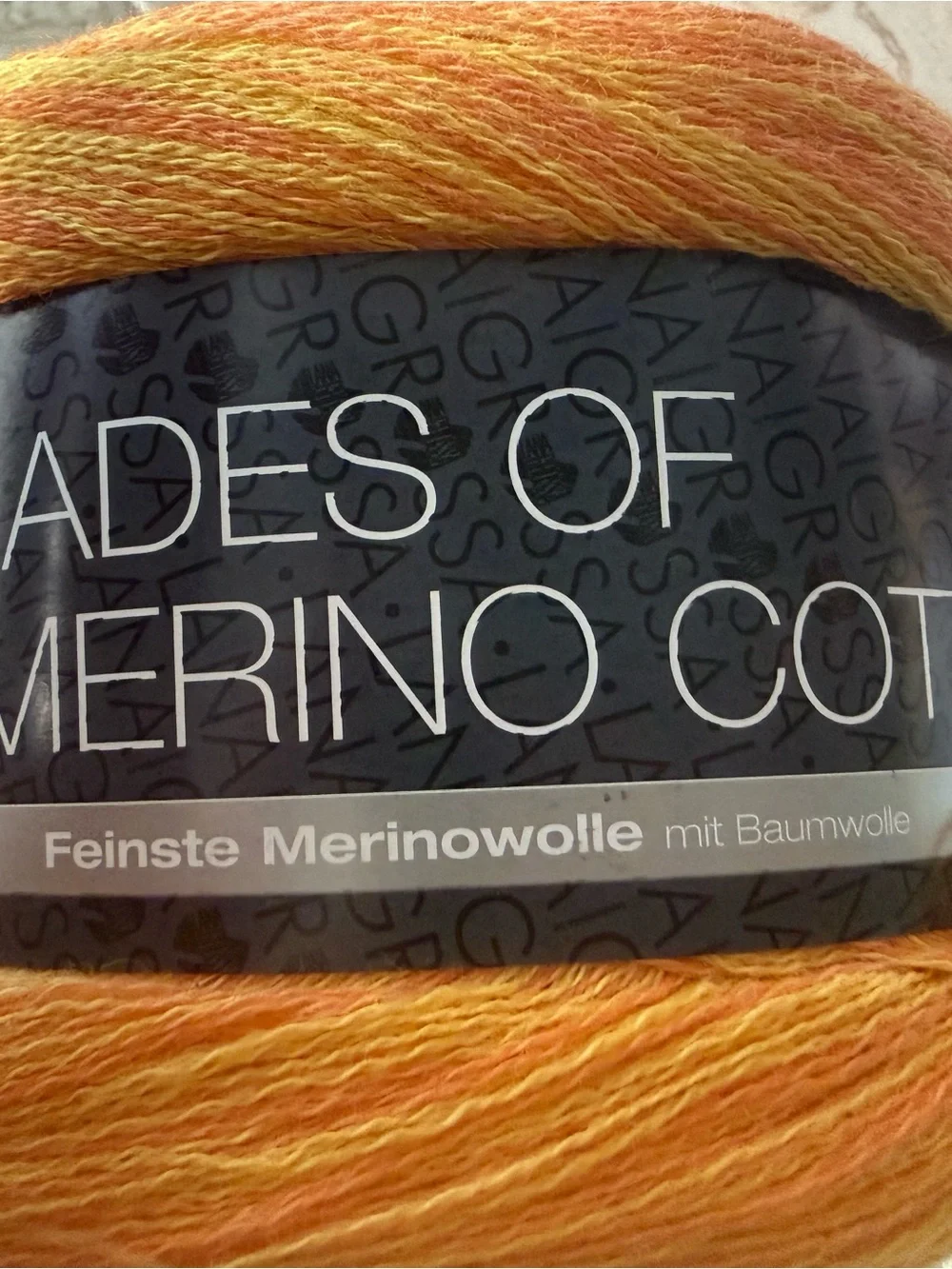 Shades of Merino Cotton Yarn in Pink, Orange and Yellow Blend